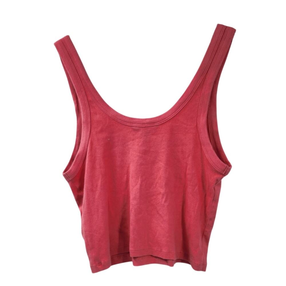 BANANA REPUBLIC Pink Ribbed Sleeveless Cropped Tank Top Womens Size Medium M - Picture 2 of 4